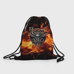 Рюкзак-мешок Baldurs Gate 3 fire logo, цвет: 3D-принт