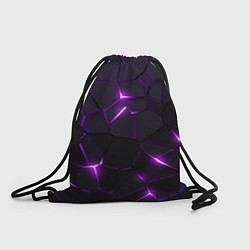 Рюкзак-мешок Неоновые плиты с фиолетовым свечением, цвет: 3D-принт
