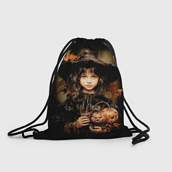 Рюкзак-мешок Маленькая ведьма с тыквами, цвет: 3D-принт