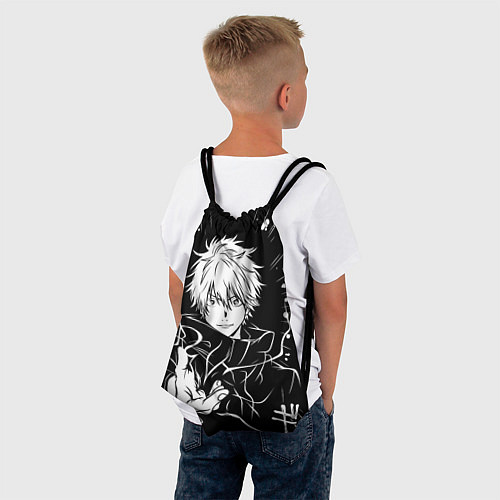 Мешок для обуви Сатору Годжо - черно-белый / 3D-принт – фото 4