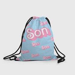 Рюкзак-мешок Сын - в стиле Барби: паттерн голубой, цвет: 3D-принт
