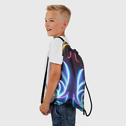 Рюкзак-мешок Зеркальный неоновый паттерн - нейросеть, цвет: 3D-принт — фото 2