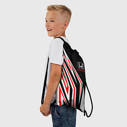 Рюкзак-мешок Хонда - белый и красный, цвет: 3D-принт — фото 2