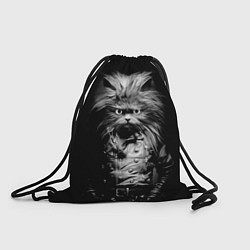 Рюкзак-мешок Кот черный хипстер, цвет: 3D-принт