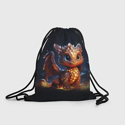 Рюкзак-мешок Котик дракоша, цвет: 3D-принт
