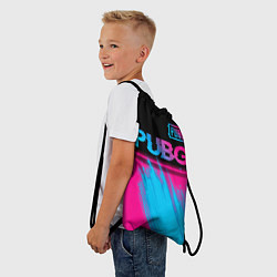 Рюкзак-мешок PUBG - neon gradient: символ сверху, цвет: 3D-принт — фото 2