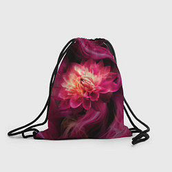 Рюкзак-мешок Розовый цветок в огне - нейросеть, цвет: 3D-принт