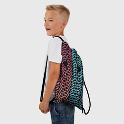 Рюкзак-мешок Неоновая кибер броня-кольчуга, цвет: 3D-принт — фото 2