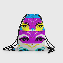 Рюкзак-мешок Eyes - pop art - neural network, цвет: 3D-принт
