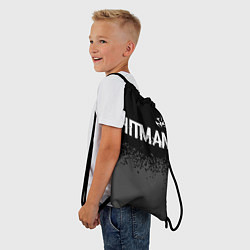 Рюкзак-мешок Hitman glitch на темном фоне: символ сверху, цвет: 3D-принт — фото 2