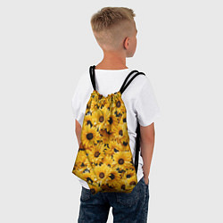 Рюкзак-мешок Желтые объемные цветы от нейросети, цвет: 3D-принт — фото 2