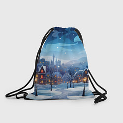 Рюкзак-мешок Новогодний город, цвет: 3D-принт
