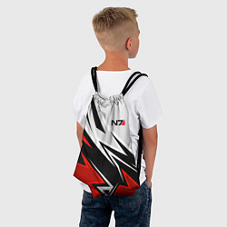 Рюкзак-мешок N7 mass effect - white and red, цвет: 3D-принт — фото 2