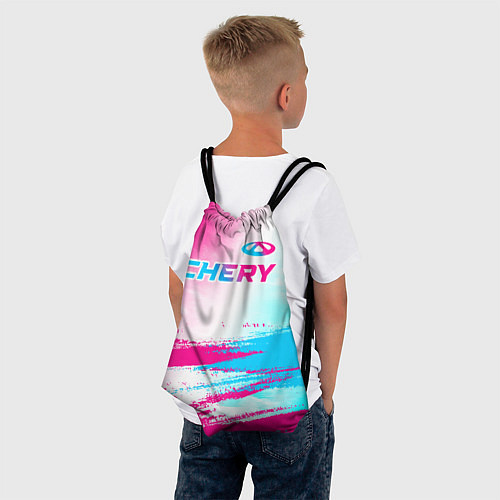 Мешок для обуви Chery neon gradient style: символ сверху / 3D-принт – фото 4