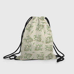 Рюкзак-мешок Веточки с зелеными листьями, цвет: 3D-принт