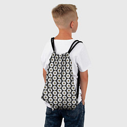 Рюкзак-мешок Белые ромашки на чёрном, цвет: 3D-принт — фото 2