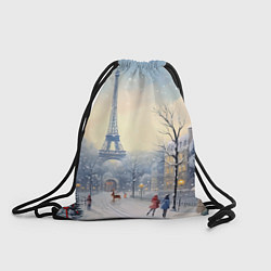 Рюкзак-мешок Новогодний Париж, цвет: 3D-принт