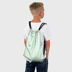 Рюкзак-мешок Белые ромашки светло-зелёный паттерн, цвет: 3D-принт — фото 2