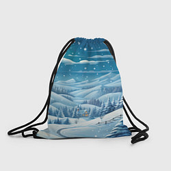Рюкзак-мешок Новогодний пейзаж природа, цвет: 3D-принт