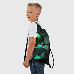 Рюкзак-мешок Зеленые абстрактные объекты, цвет: 3D-принт — фото 2