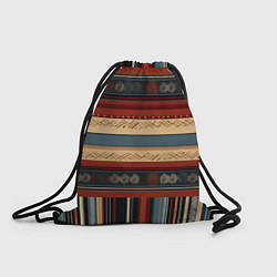 Рюкзак-мешок Этнический принт в полоску, цвет: 3D-принт