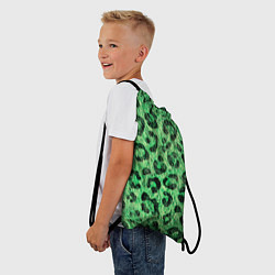 Рюкзак-мешок Зелёный леопард паттерн, цвет: 3D-принт — фото 2