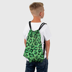 Рюкзак-мешок Зелёный леопард паттерн, цвет: 3D-принт — фото 2
