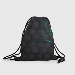 Рюкзак-мешок Чёрный фон соты, цвет: 3D-принт