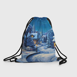 Рюкзак-мешок Зимнее предновогоднее настроение, цвет: 3D-принт