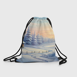 Рюкзак-мешок Новый год зимняя природа, цвет: 3D-принт