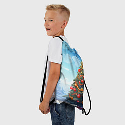 Рюкзак-мешок Большая новогодняя елка, цвет: 3D-принт — фото 2