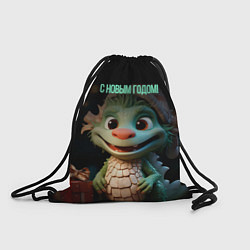 Рюкзак-мешок С новым годом зеленого дракона, цвет: 3D-принт