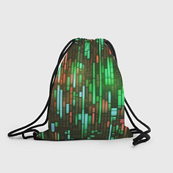 Рюкзак-мешок Неоновые полосы зелёные, цвет: 3D-принт