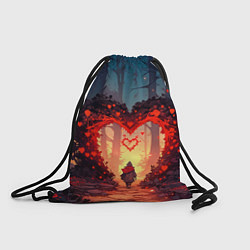Рюкзак-мешок Сердце в сердце на закате, цвет: 3D-принт
