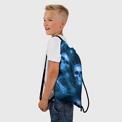 Рюкзак-мешок Синие черепа и кости, цвет: 3D-принт — фото 2