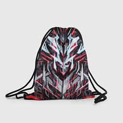 Рюкзак-мешок Неоновый красный кибер череп, цвет: 3D-принт