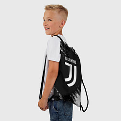 Рюкзак-мешок Juventus спорт краски черно белый, цвет: 3D-принт — фото 2