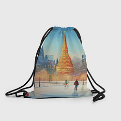 Рюкзак-мешок Новогодняя елка на площади, цвет: 3D-принт