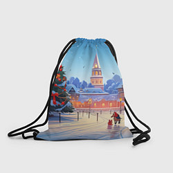 Рюкзак-мешок Новогодняя площадь, цвет: 3D-принт