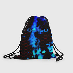 Рюкзак-мешок CS GO синий огонь сталь, цвет: 3D-принт