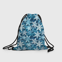 Рюкзак-мешок New Years pattern with snowflakes, цвет: 3D-принт