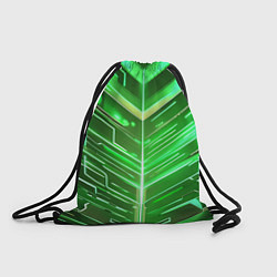 Рюкзак-мешок Зелёные неон полосы киберпанк, цвет: 3D-принт