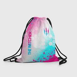 Рюкзак-мешок The Witcher neon gradient style вертикально, цвет: 3D-принт