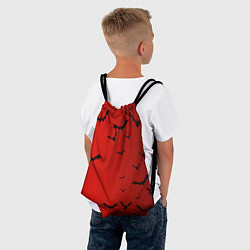 Рюкзак-мешок Летучие мыши на красном фоне, цвет: 3D-принт — фото 2