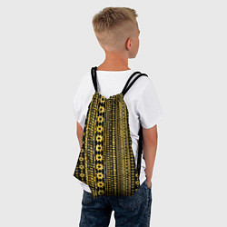 Рюкзак-мешок Африканские узоры жёлтый на чёрном, цвет: 3D-принт — фото 2