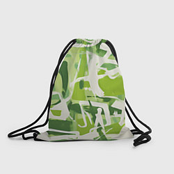 Рюкзак-мешок Белая и зеленая краска, цвет: 3D-принт