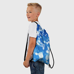 Рюкзак-мешок Декоративные снежинки на синем, цвет: 3D-принт — фото 2