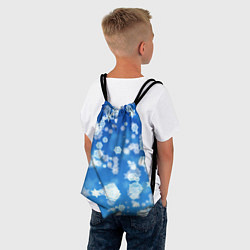 Рюкзак-мешок Декоративные снежинки на синем, цвет: 3D-принт — фото 2