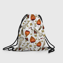 Рюкзак-мешок Череп и физалис паттерн, цвет: 3D-принт
