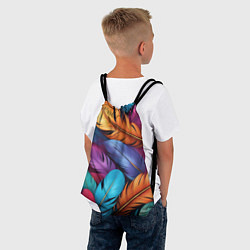 Рюкзак-мешок Перья паттерн - нейросеть, цвет: 3D-принт — фото 2